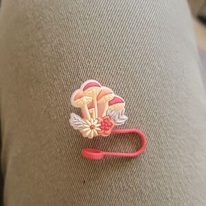 Adorable mushroom straw topper